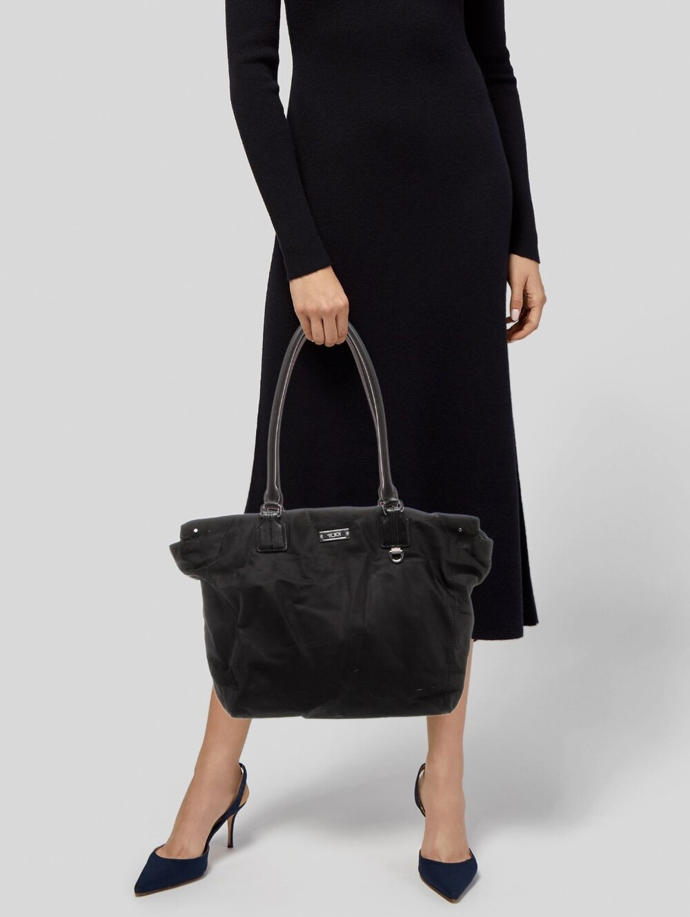 Tumi Black Nylon Voyager Derby Tote with Leather Handles